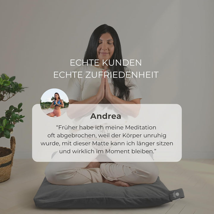 Inner Peace Meditationsmatte Zabuton Cord XL 85 x 85 cm Anthrazit, Anthrazit