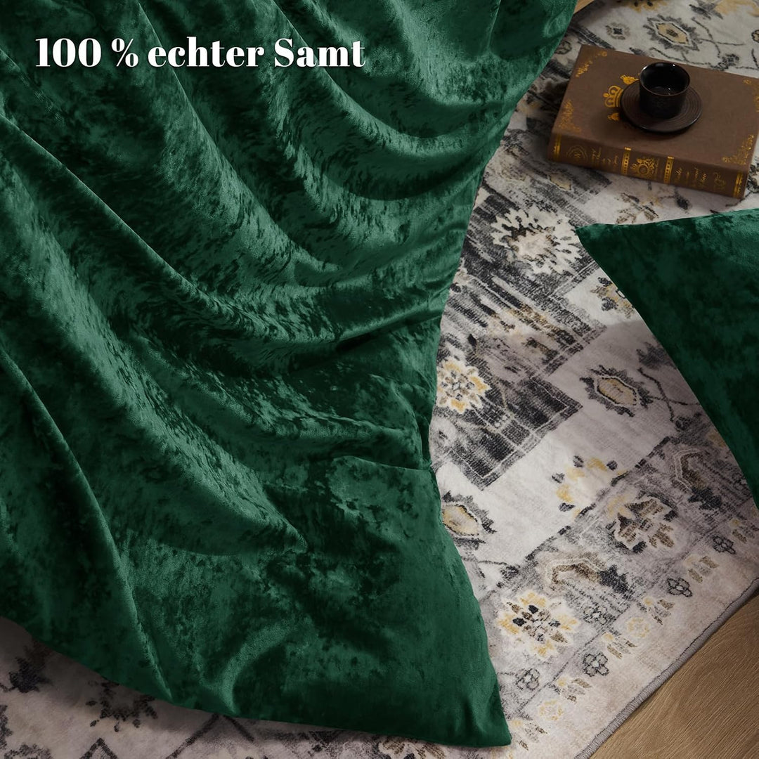 PHF Samt Bettwäsche 135x200, Luxus Flauschig Bettwäsche 135x200 cm mit 2er Kissenbezüge 80x80 cm, Ku