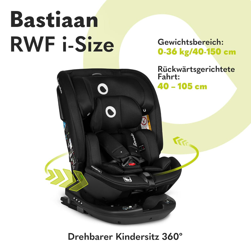 LIONELO Bastiaan RWF Baby- und Kleinkindautositz 0-36 kg von 40–150 cm 360° drehbar ISOFIX-zertifizi