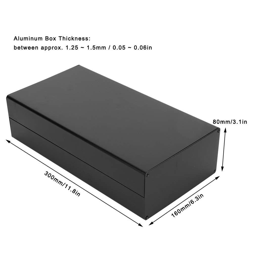 Aluminium-Projektbox, 80 x 160 x 300 mm Aluminiumgehäuse PCB-Anschlussdose Elektrisches Zubehör Sand