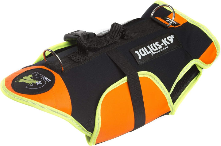 Julius-K9, IDC Multifunktionale Hundeweste 3in1, Grösse: S, Schwarz und UV Orange S Schwarz und Neon