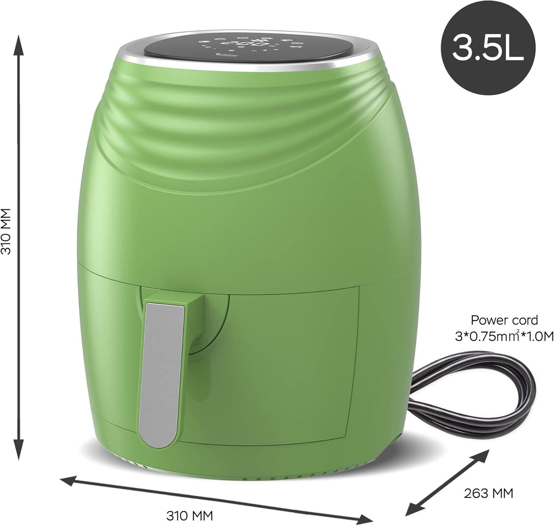 TurboTronic/Digitale Heissluftfritteuse / 3,5L / schwarz, grün. türkis / 1200W / Airfryer mit Timer