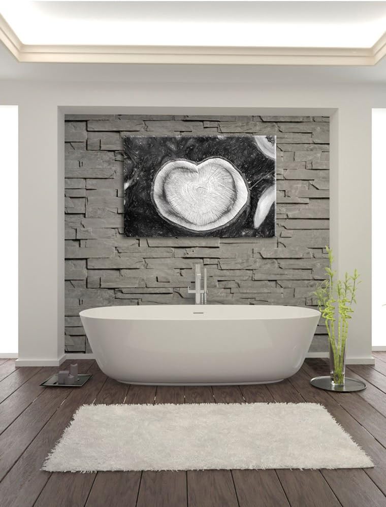 Pixxprint Jahresringe am Baumstamm als Leinwandbild/Grösse: 100x70 / Wandbild/Kunstdruck/fertig besp