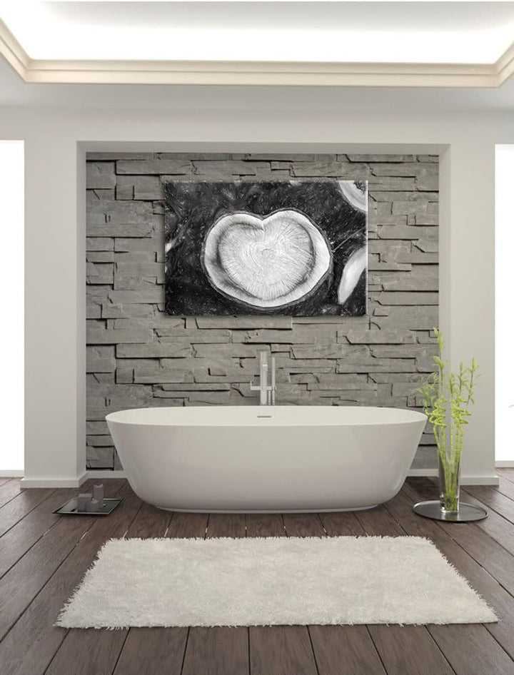 Pixxprint Jahresringe am Baumstamm als Leinwandbild/Grösse: 100x70 / Wandbild/Kunstdruck/fertig besp