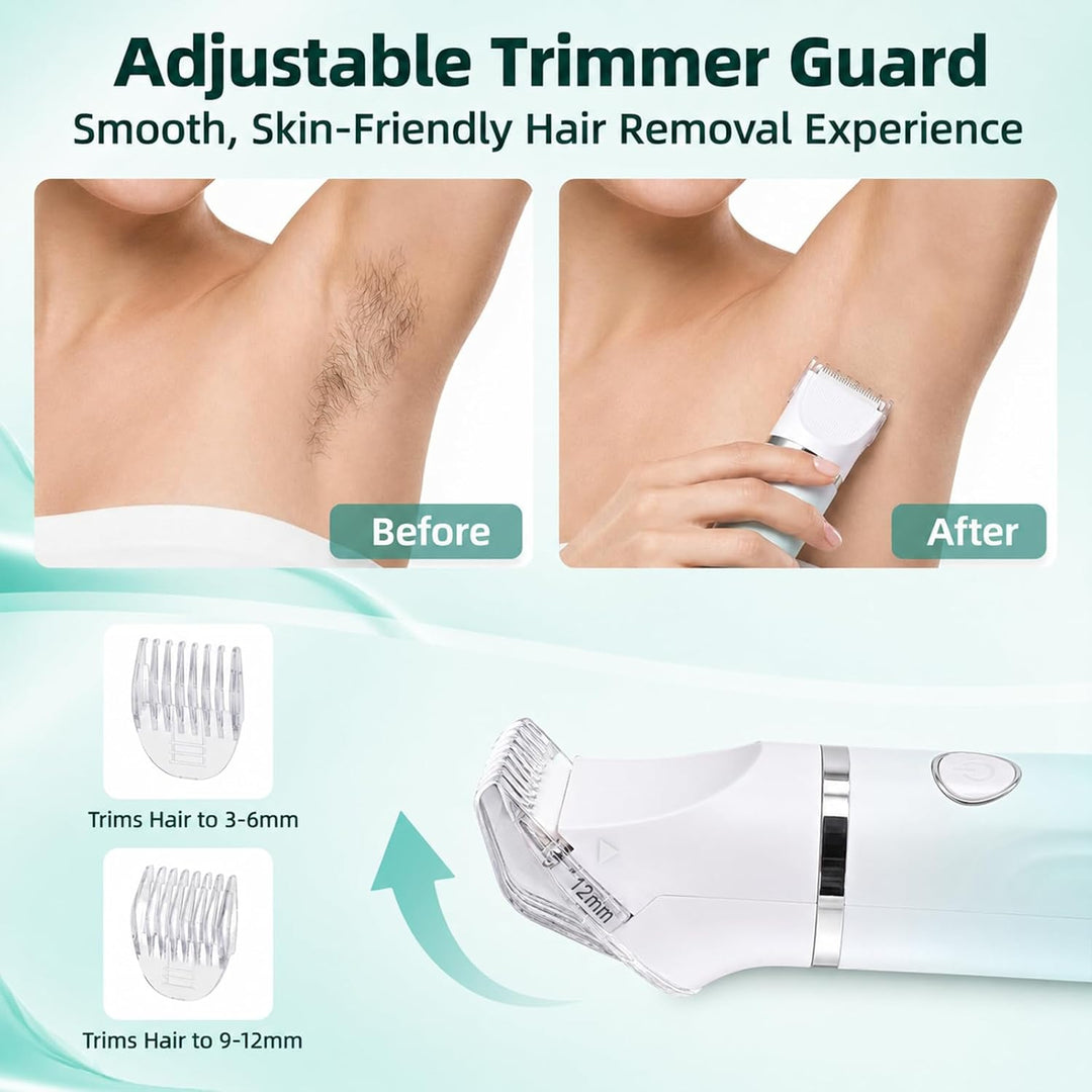 Carehabi 3-in-1 Elektrischer Rasierer Damen, Intimrasierer Frauen IPX7 Wasserdicht, Nass &amp; Trocken D