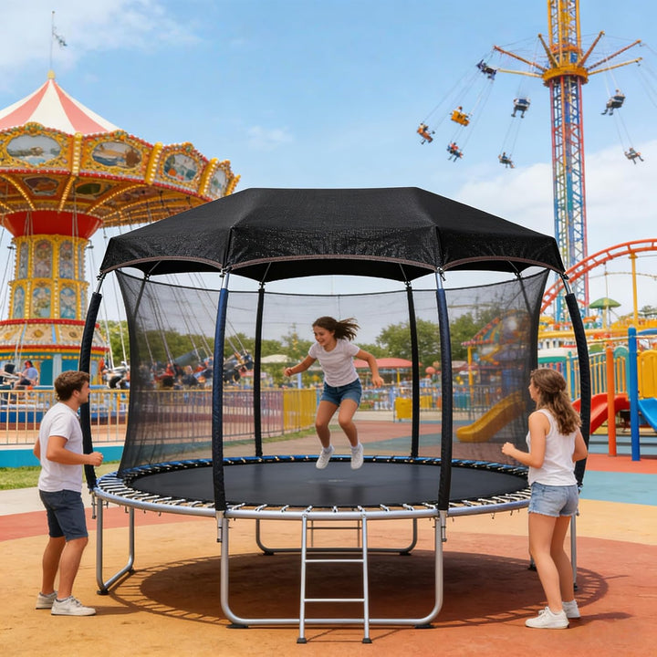 Trampolin Sonnenschutz Abdeckung - Ø 143 243 305 366 427 cm Trampolin Sonnenschutznetz, UV-Resistent