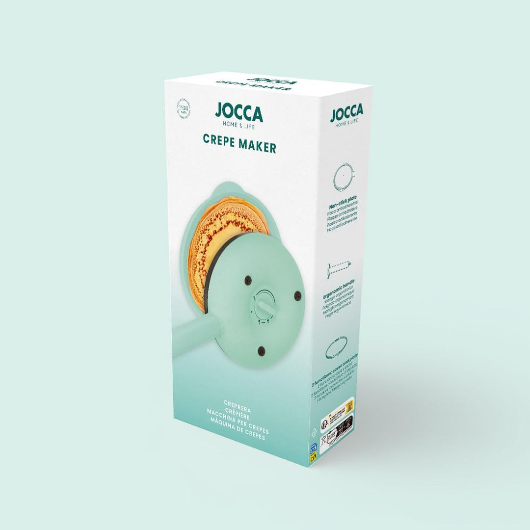 Jocca Crepes Maker Türkis | 21 cm Durchmesser | 600W | 3 Temperaturstufen | Ergonomischer Griff