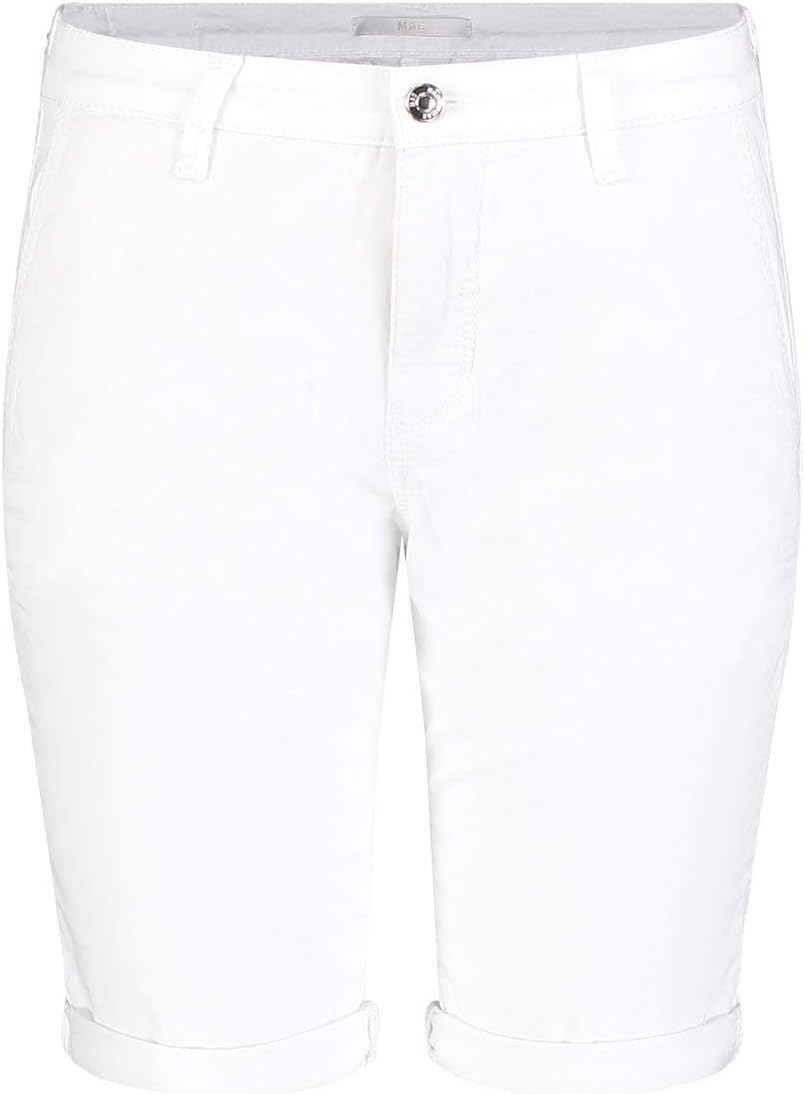 MAC Jeans MCA Damen Chino Shorts per Pack Weiss (White 010), W44(Herstellergrösse: 44/09)