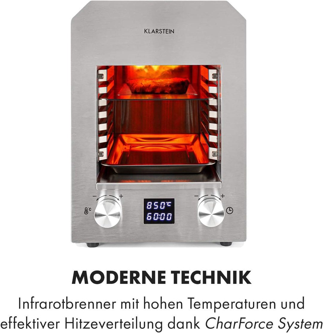Klarstein Hannibal - Hochtemperaturgrill, Indoor-Grillgerät, Leistung: 2.200 W, Temperatur: 200-850