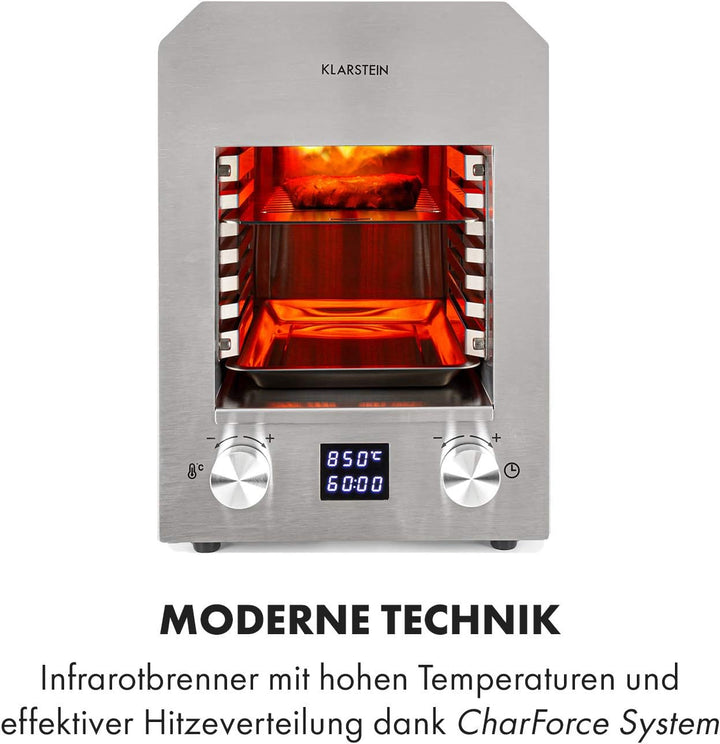Klarstein Hannibal - Hochtemperaturgrill, Indoor-Grillgerät, Leistung: 2.200 W, Temperatur: 200-850