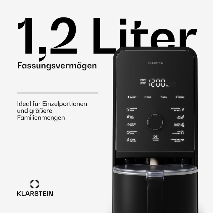 Klarstein Milchbehälter Edelstahl, 1.2L Spülmaschinenfest, Passend für Marcia Touch MilkNut Maker, H
