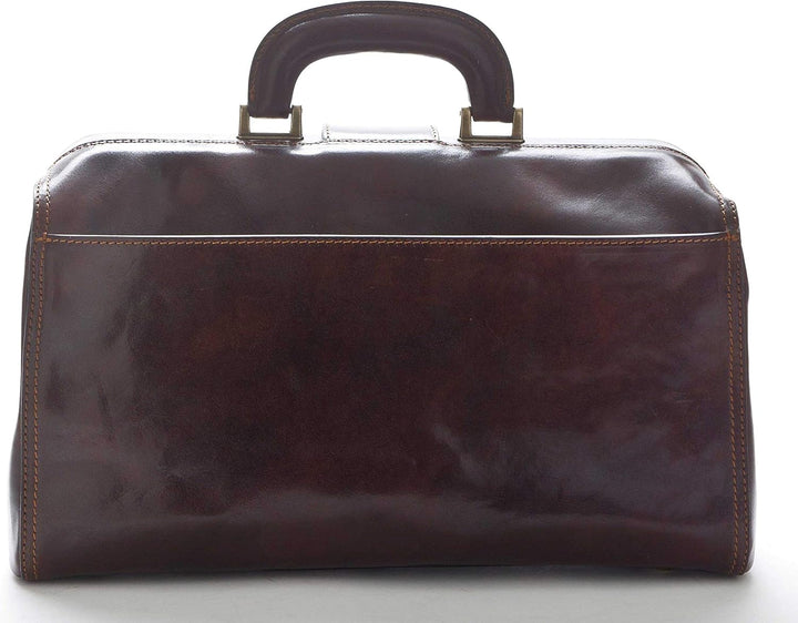 DD Firenze Leder Arzttaschen - D&D0205 Bicolor - Made in Italy Rot - Braun, Rot - Braun