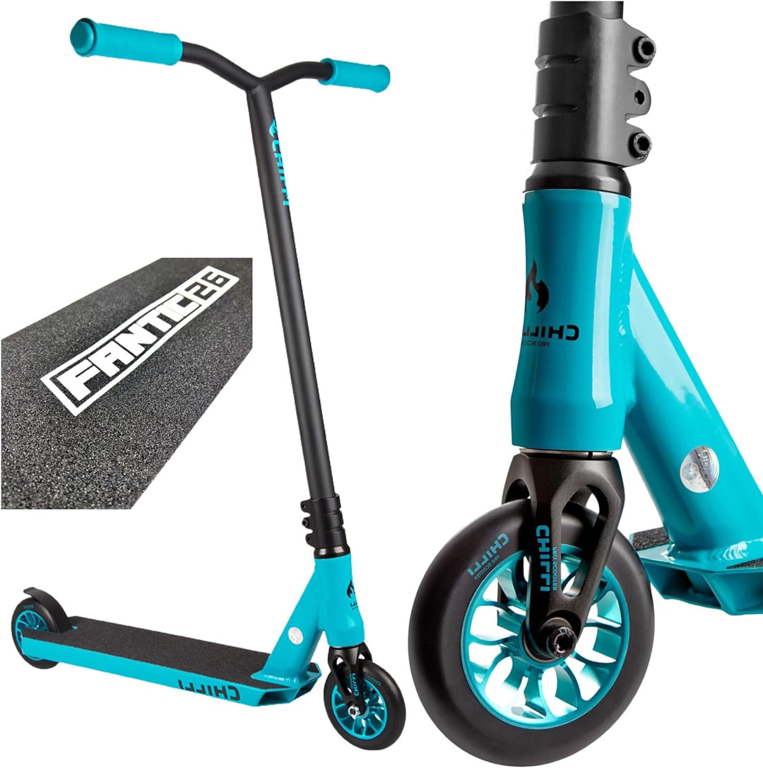 Chilli Pro Scooter Reaper Stunt-Scooter H=84cm Park Trick Tret Roller 110mm + F26 Sticker Ice Teal +