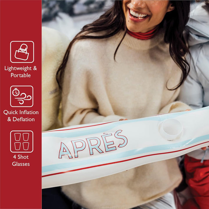 FUNBOY Winter Fun Aufblasbarer ShotSki Schneeschlitten Weiss Apres Single, Weiße Apres, einzeln