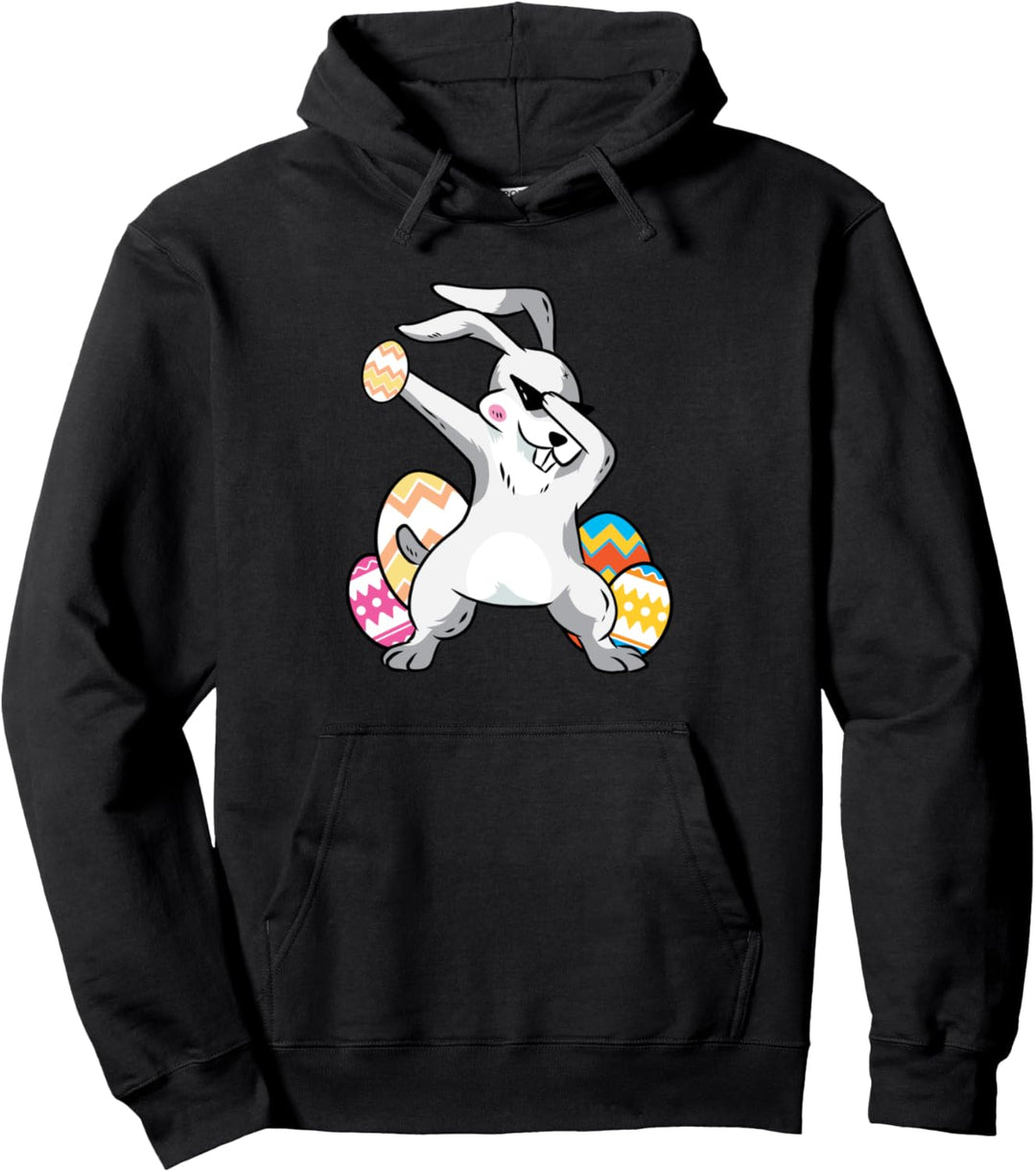 Niedliches Häschen tupft Ostereier jagen Pullover Hoodie