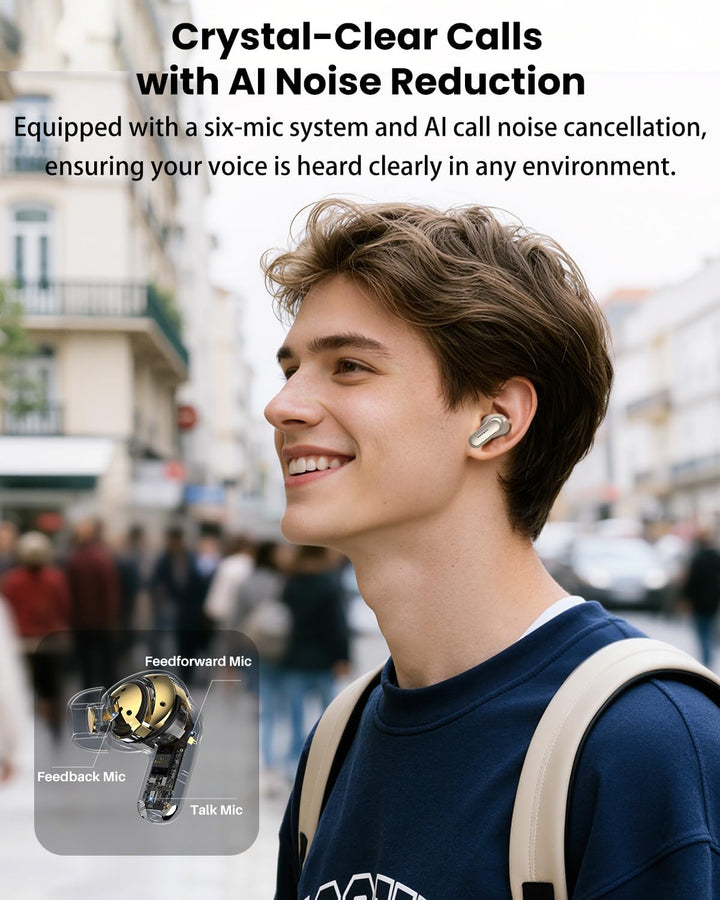 TOZO NC20 Pro Kabellose Bluetooth Kopfhörer mit Smart-Touchscreen, Adaptive Aktive Geräuschunterdrüc