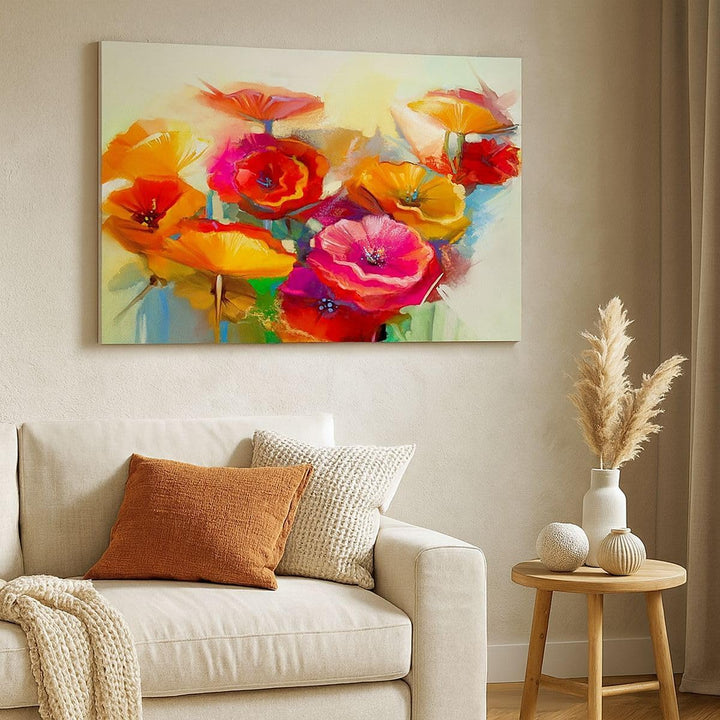 Bilder auf Leinwand 100x70cm Leinwandbild Blumen Frühling Flora Garten Gross Wanddeko Bild Schlafzim
