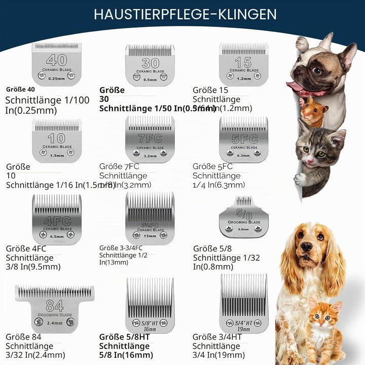 BESTBOMG 2 Stück Ersatzmesser für die Fellpflege von Heiniger/Moser Max45/Andis/Oster A5, Grösse 10