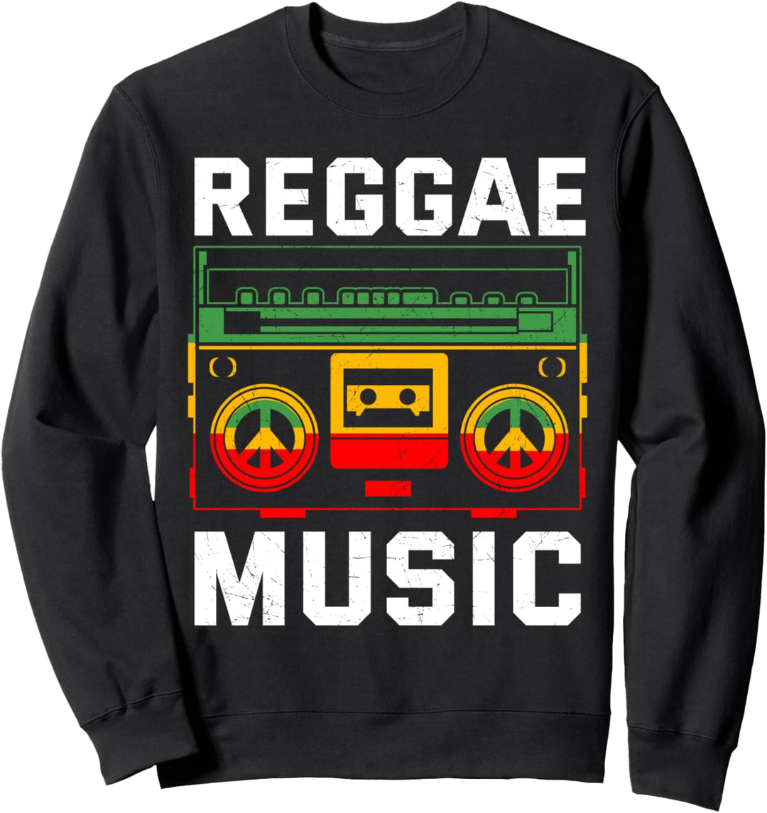 Jamaica Afrika Farben Reggae Music Stereo Anlage Recorder Sweatshirt