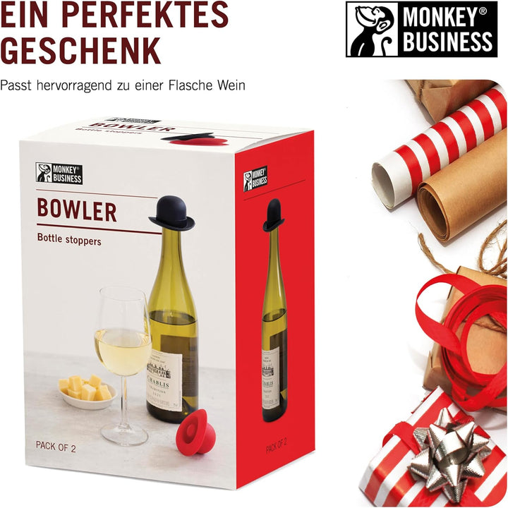 Monkey Business Silikon-Weinstopfen | verschliesst Flaschen und hält Wein frisch/süsses Weinzubehör/