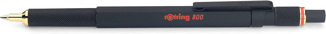 rOtring 800 Kugelschreiber | mittlere Spitze | Schwarze Tinte | Schwarze Schaft | nachfüllbar Schwar