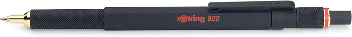 rOtring 800 Kugelschreiber | mittlere Spitze | Schwarze Tinte | Schwarze Schaft | nachfüllbar Schwar