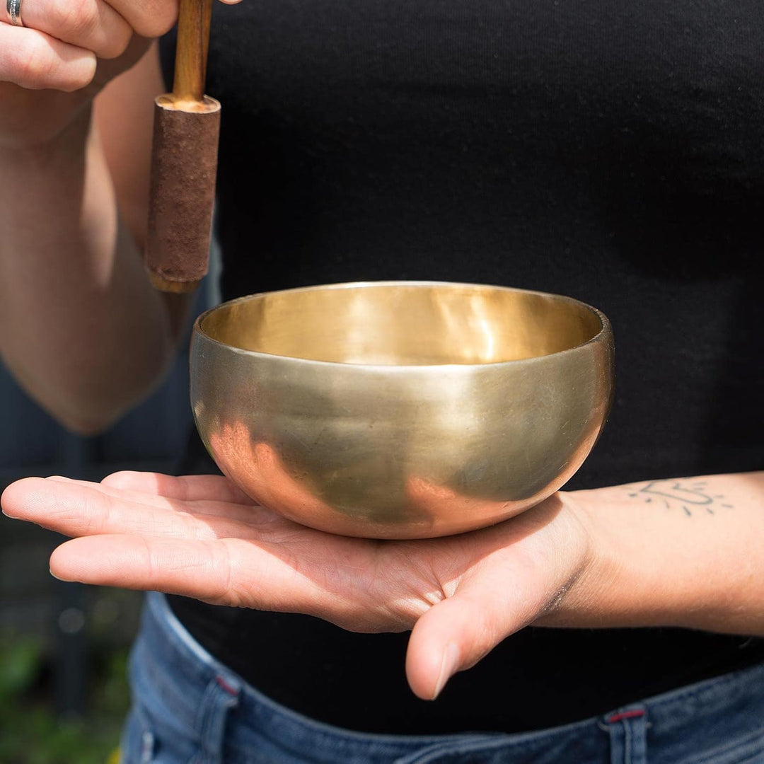 Tibetische Klangschale I ca. 400 g I für Achtsamkeit, Yoga, Meditation, Grundschule, Kindergarten I