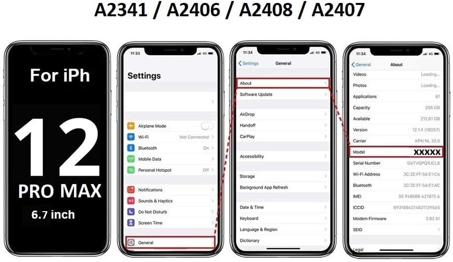 Smartex® Li-Ion Ersatz Akku/Batterie kompatibel mit iPhone 12 Pro Max | 3687 mAh | Akku ohne Ladezyk