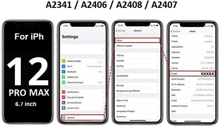 Smartex® Li-Ion Ersatz Akku/Batterie kompatibel mit iPhone 12 Pro Max | 3687 mAh | Akku ohne Ladezyk