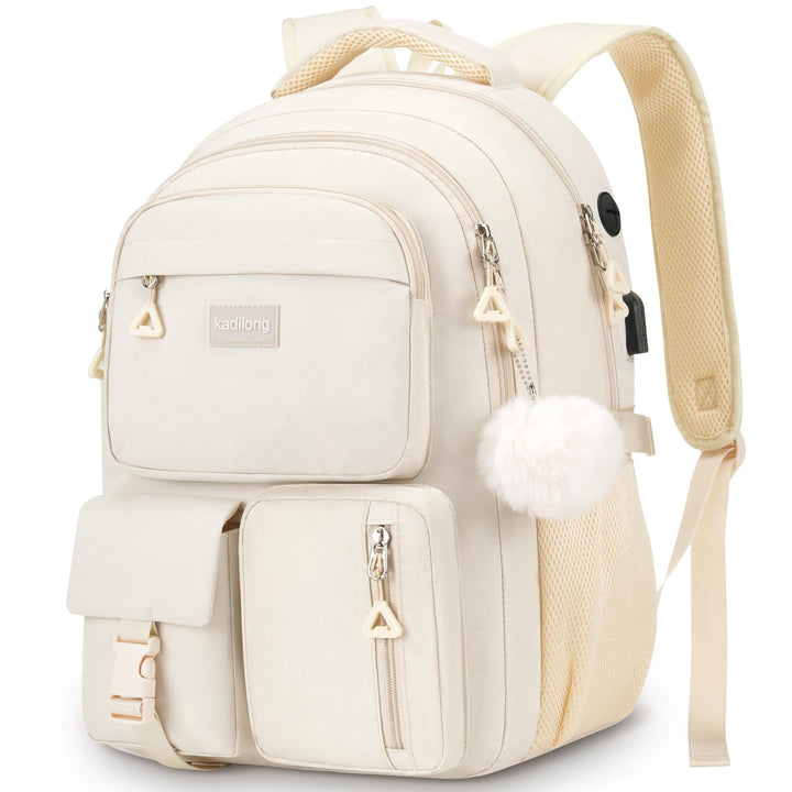 kadilong Rucksack Mädchen Teenager Rucksack Laptop Damen Schultasche Frauen Schulrucksack mit USB La