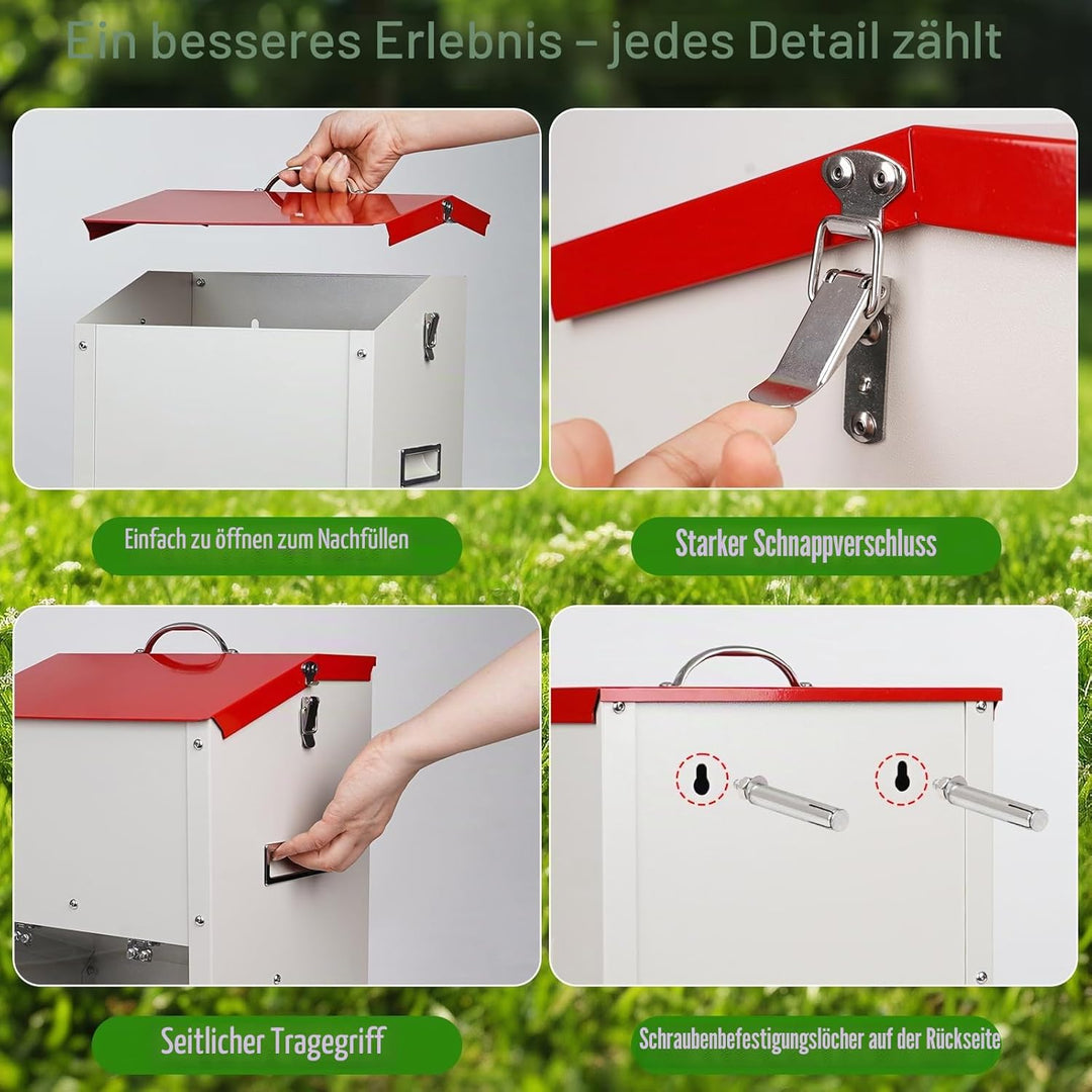 Verzinkte Automatische Hundefutterspender für Grosse Hunde, 11KG Outdoor Haustiere Futterspender Sch