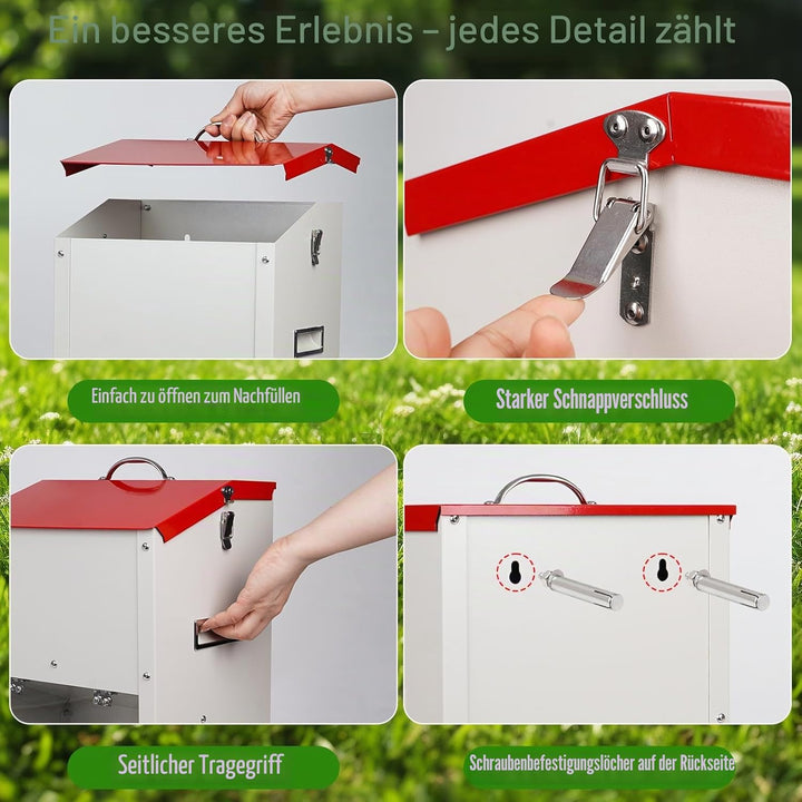 Verzinkte Automatische Hundefutterspender für Grosse Hunde, 11KG Outdoor Haustiere Futterspender Sch