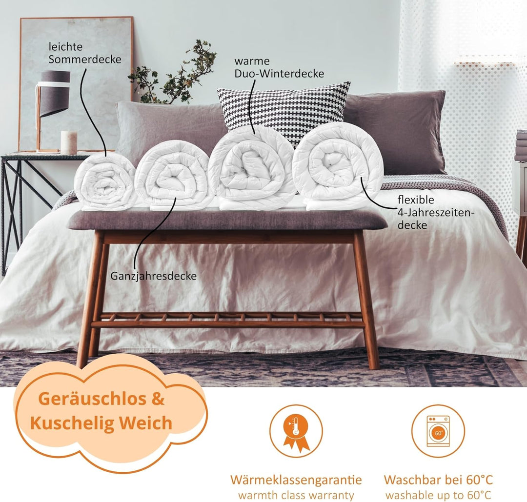 sleepling 192807 Bettwaren Set | Kopfkissen 80 x 80 cm + Winter Bettdecke 135 x 200 cm | warme Winte