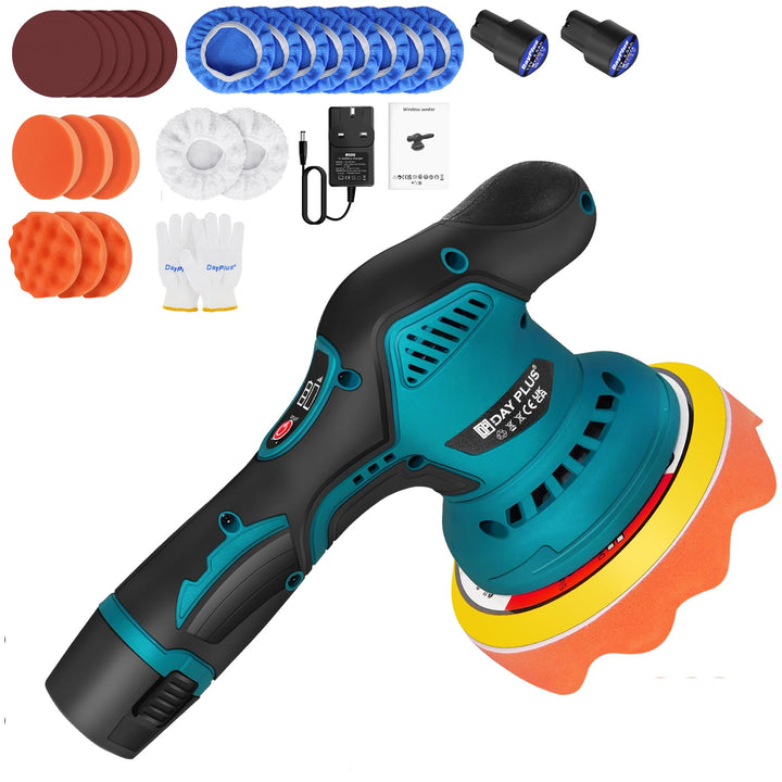 Akku Auto Poliermaschine 12V, Polierwachsmaschinen-Kit 22pcs, Exzenter Polierer für Auto, Exzenter P