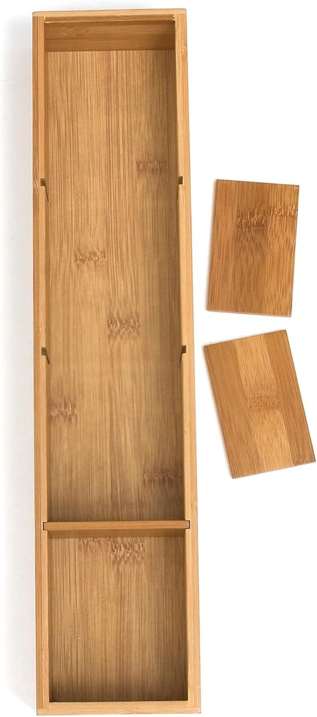Lipper International 884 Schubladenorganizer aus Bambusholz, 4-teilig, mit herausnehmbaren Trennwänd