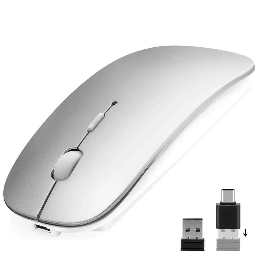 AE WISH ANEWISH Bluetooth Maus with USB-C-Adapter fur Mac/iPad/iPhone/PC/Computer, wiederaufladbar g