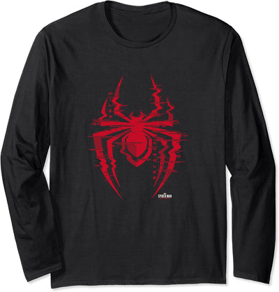 Marvel Spider-Man: Miles Morales Glitch Spider Logo Langarmshirt