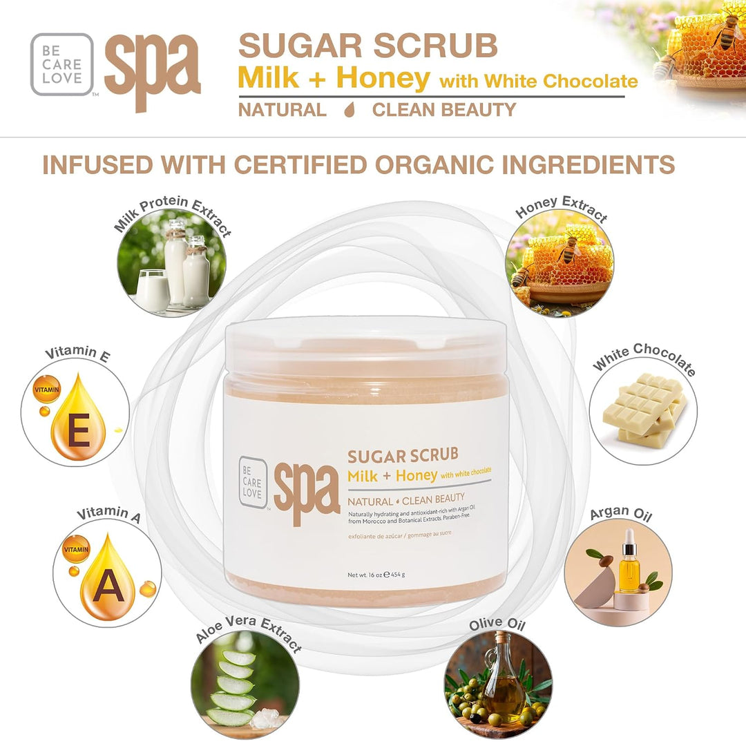 Bio Creative Lab Spa Sugar Scrub, Milk Honey and White Chocolate, 470 ml