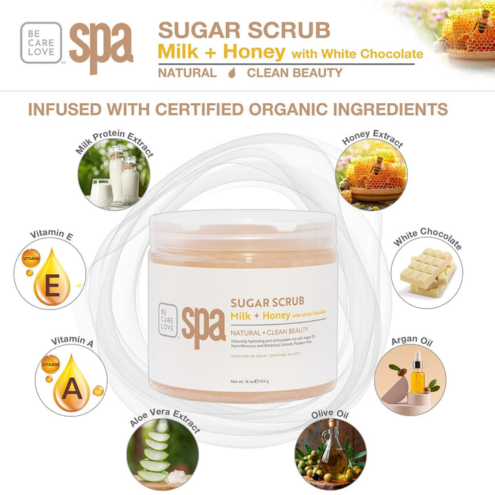 Bio Creative Lab Spa Sugar Scrub, Milk Honey and White Chocolate, 470 ml