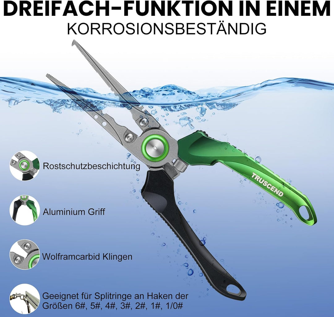TRUSCEND Arretierbare Angelzangen Set, Multifunktionelles Angelzubehör | Einfach zu Bedienen, Handli