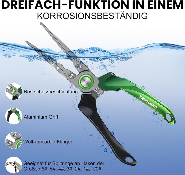TRUSCEND Arretierbare Angelzangen Set, Multifunktionelles Angelzubehör | Einfach zu Bedienen, Handli