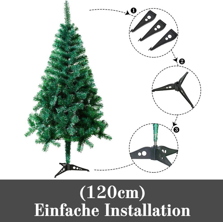 HENGMEI 120cm PVC Weihnachtsbaum Tannenbaum Christbaum Grün künstlicher mit ständer ca. 180 Spitzen