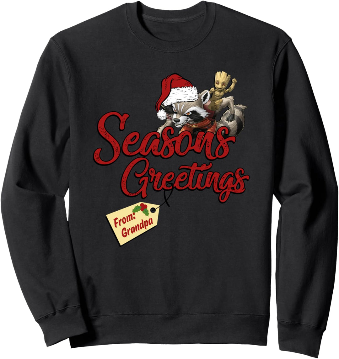 Marvel Groot Rocket Greetings From Grandpa Weihnachten Sweatshirt