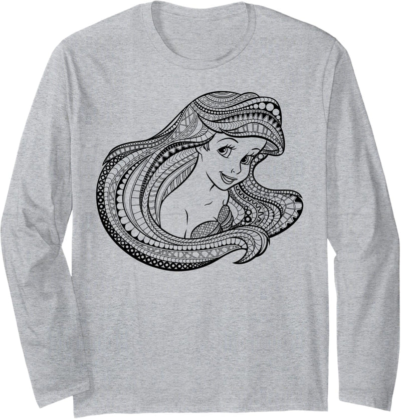 Disney The Little Mermaid Ariel Portrait Outline Langarmshirt