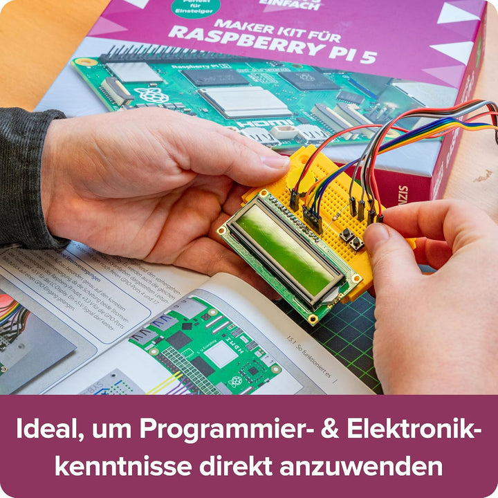 FRANZIS 67219 - Mach's einfach Raspberry Pi 5 für Einsteiger, inkl. Allen Bauteilen und umfangreiche