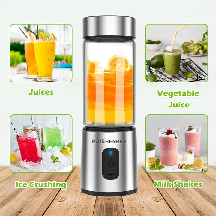 Glas Smoothie Maker Mini Mixer - Standmixer, Tragbarer Mini Blender, 400ml Smoothie Maker to go, USB