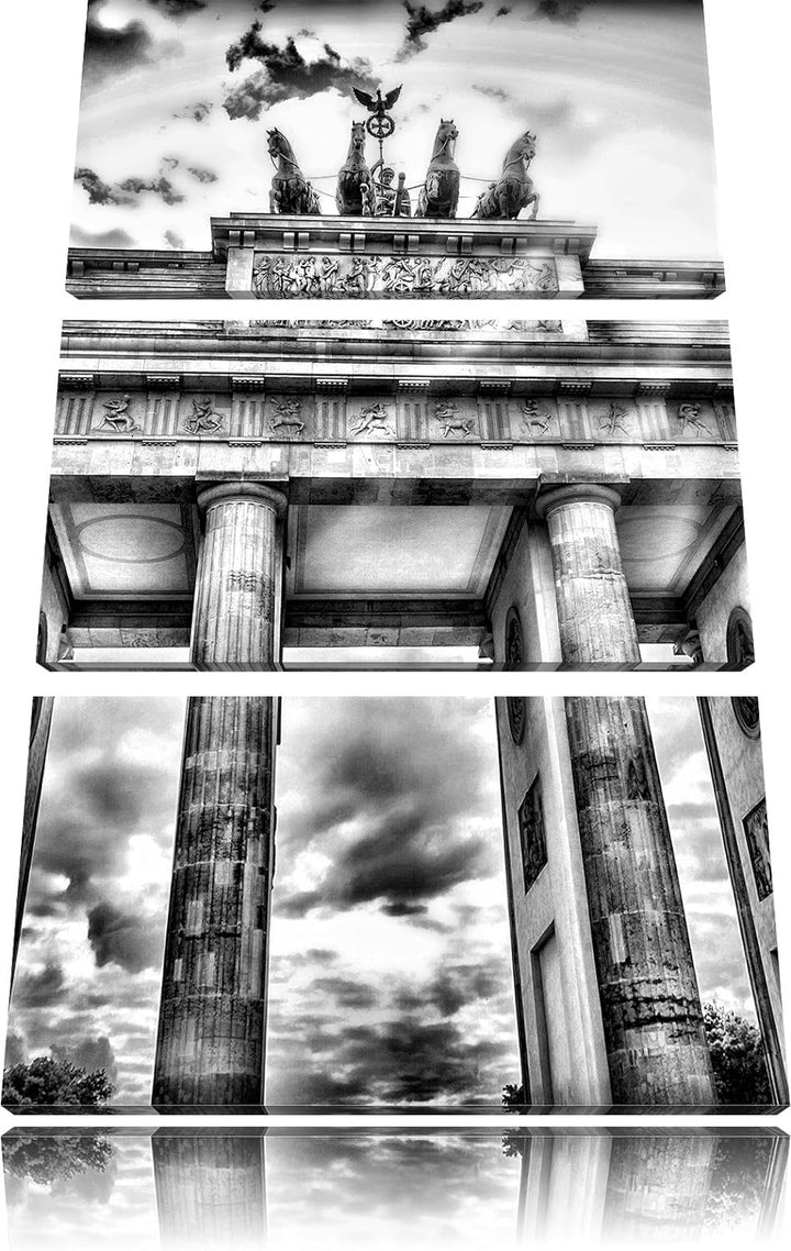 Pixxprint Brandenburger Tor Berlin als Leinwandbild/Grösse: 3 Teilig (120x80) cm/Wandbild/Kunstdruck