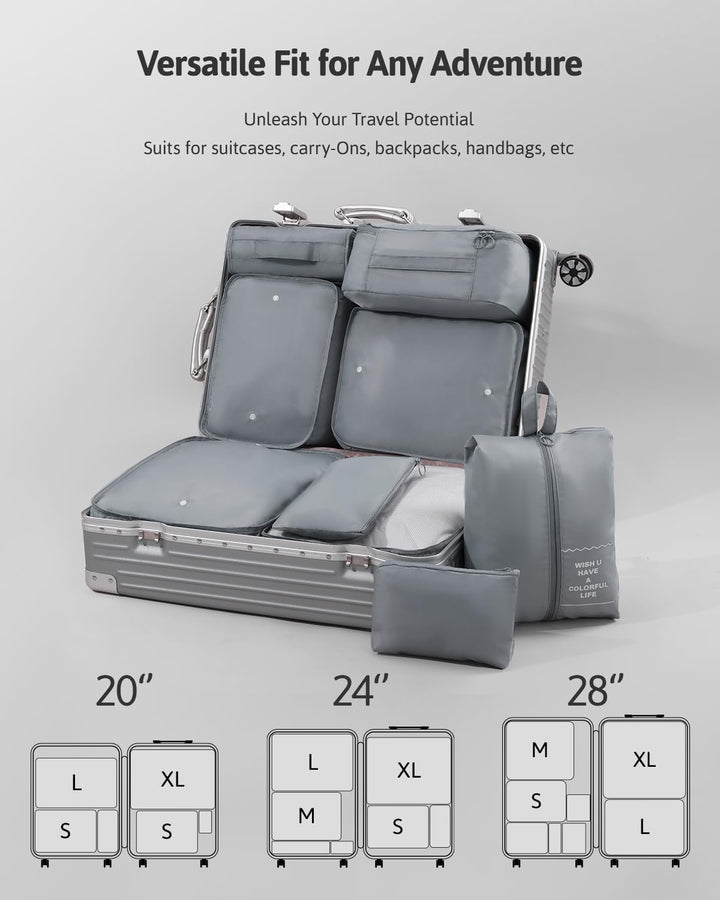 OrgaWise Koffer Organizer 9en1 Packing Cubes Kleidertaschen Packwürfel Verpackungswürfel Gepäck Aufb