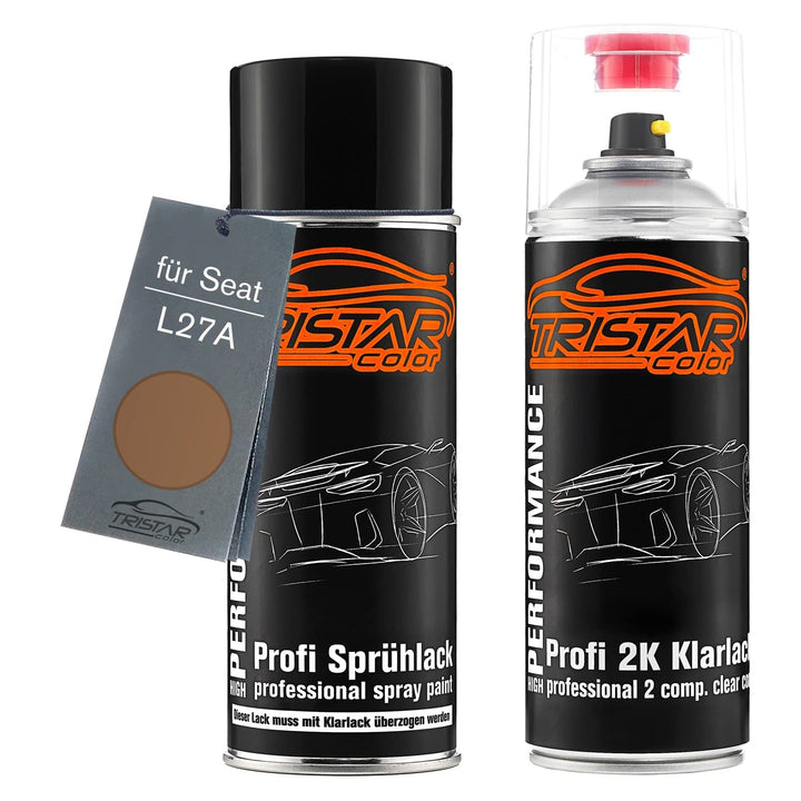TRISTARcolor Autolack 2K Spraydosen Set für Seat L27A Cup Copper Basislack 2 Komponenten Klarlack Sp