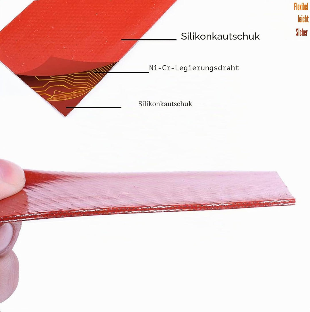 12V 20W Silikon-Heizkissen, 4 Stück Silikonkautschuk-Heizkissen Flexible Heizmatte für Industrieanla